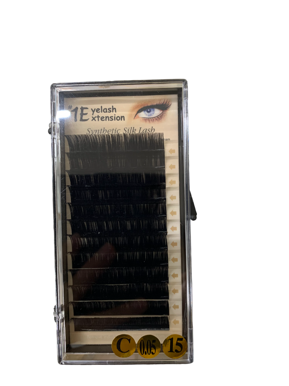 1E Eyelash Extension Synthetic Silk Lash C-0.05-15